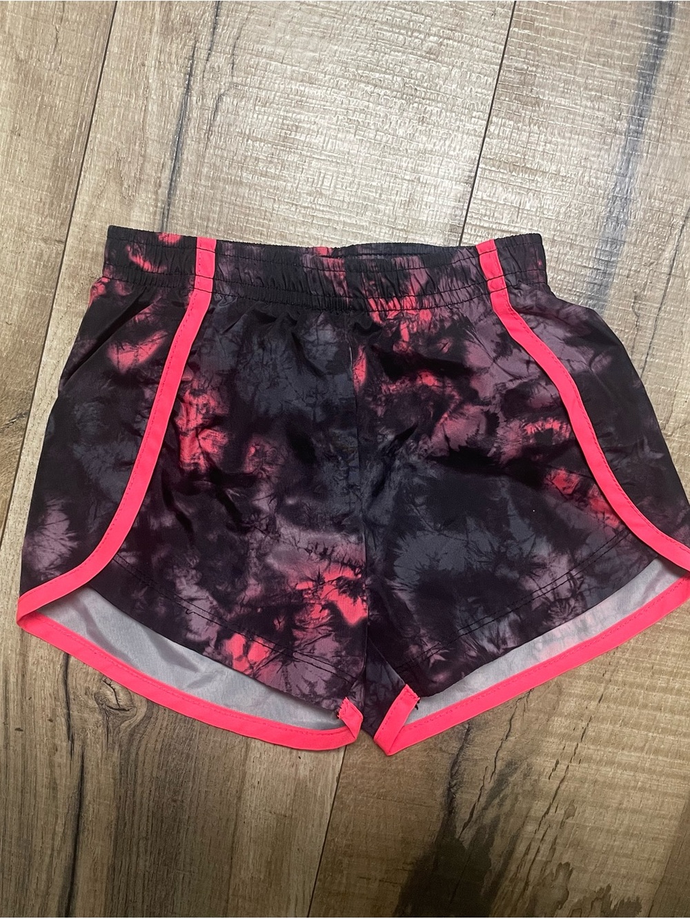 Nike girl’s Black & Hot Pink Tie-Dye Athletic Shorts